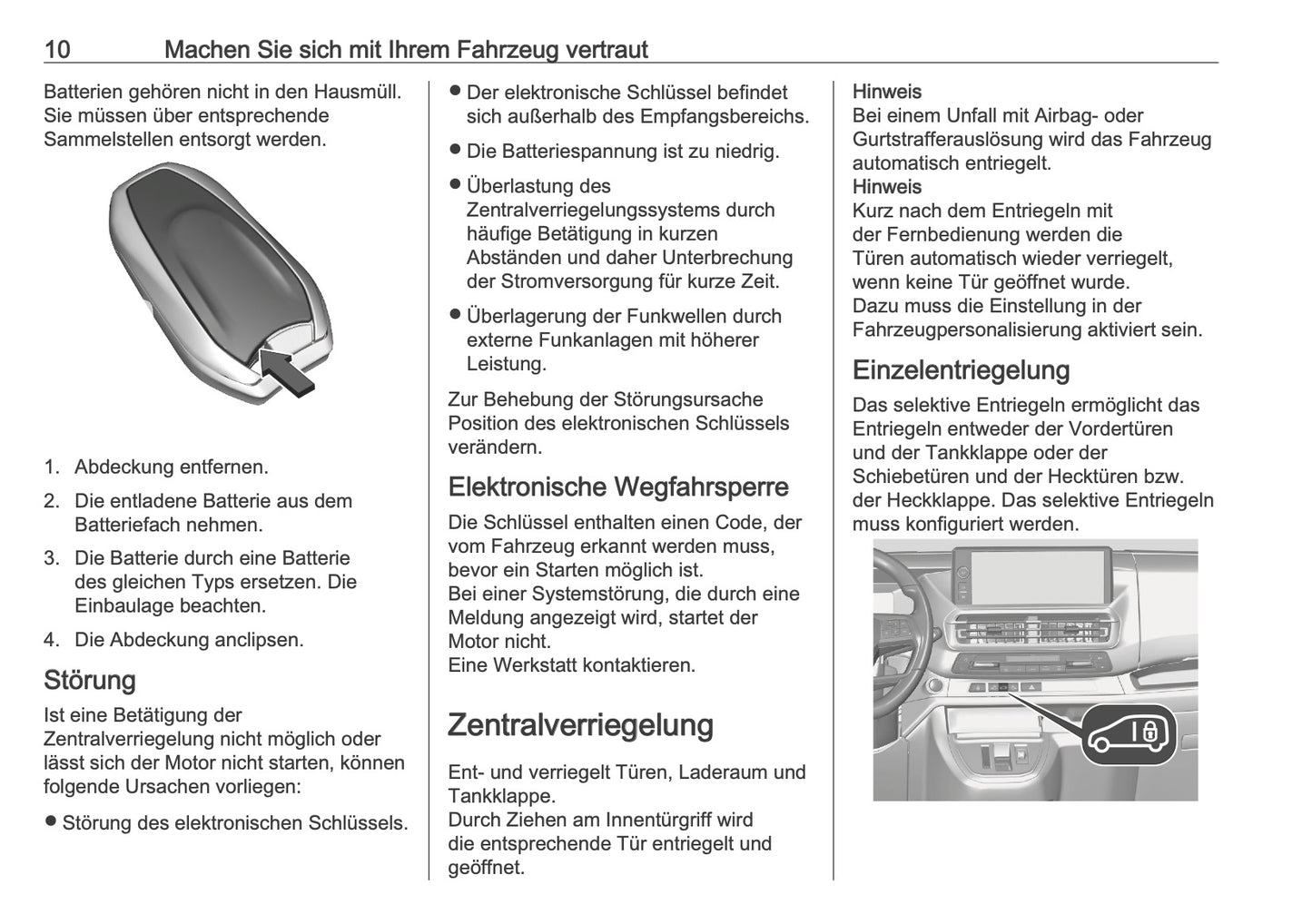 2025-2026 Opel Zafira Life Bedienungsanleitung | Deutsch