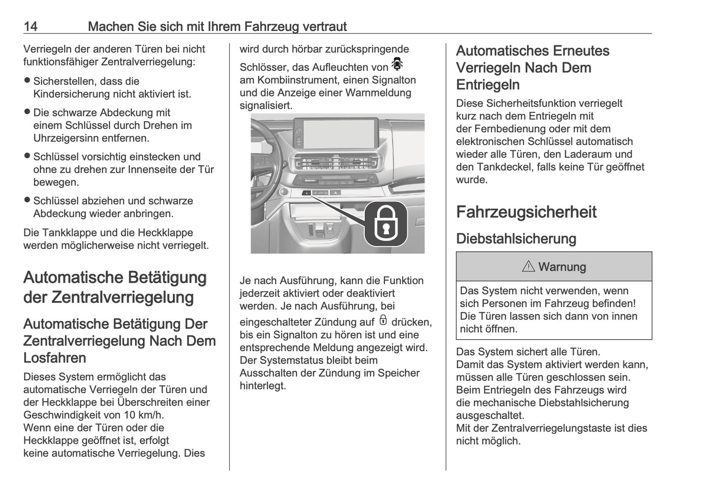 2025-2026 Opel Zafira Life Bedienungsanleitung | Deutsch