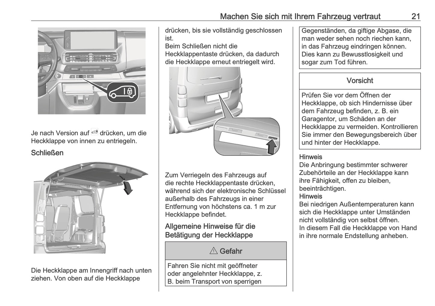 2025-2026 Opel Zafira Life Bedienungsanleitung | Deutsch