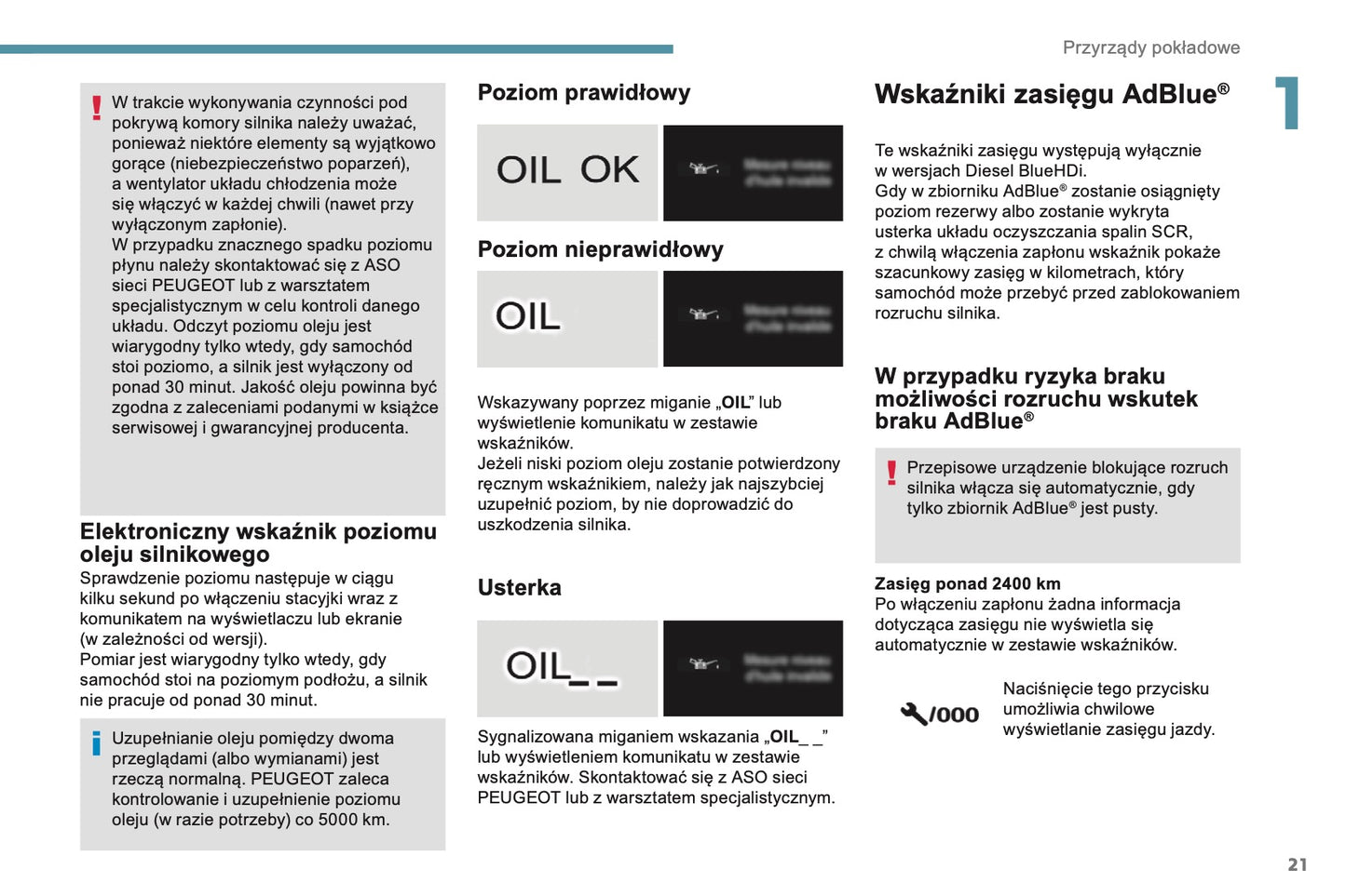 2018 Peugeot 2008 Owner's Manual | Polish