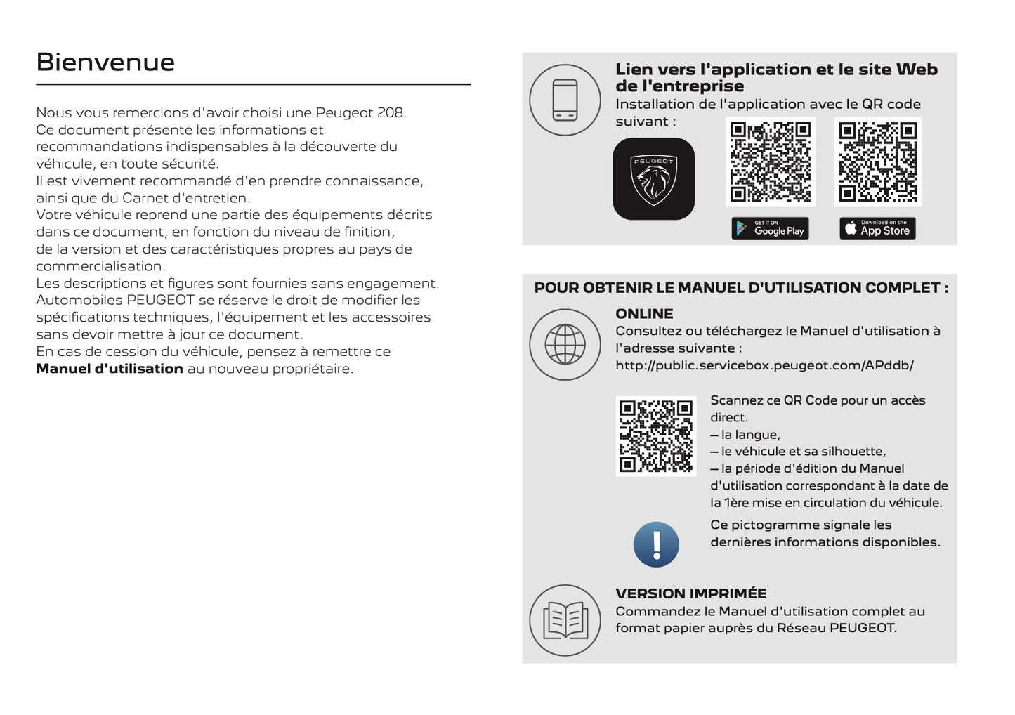 2025 Peugeot 208/e-208 Owner's Manual | French