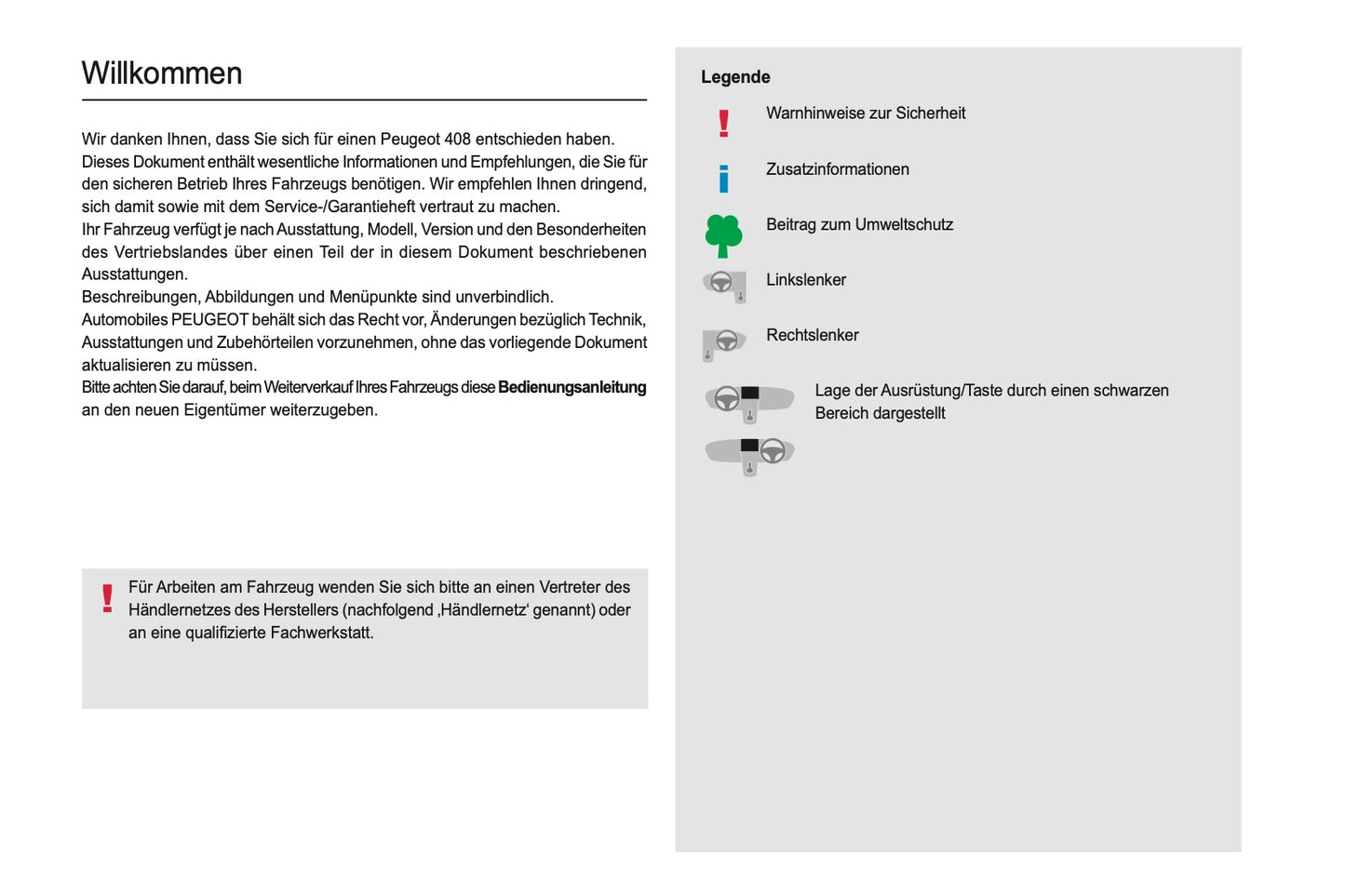 2022-2024 Peugeot 408 Owner's Manual | German