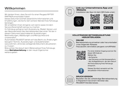 2025 Peugeot Rifter/Partner Owner's Manual | German