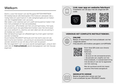 2025 Peugeot Rifter/Partner Gebruikershandleiding | Nederlands