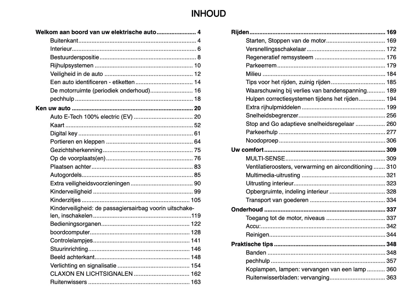 2024-2025 Renault Scenic E-Tech Owner's Manual | Dutch