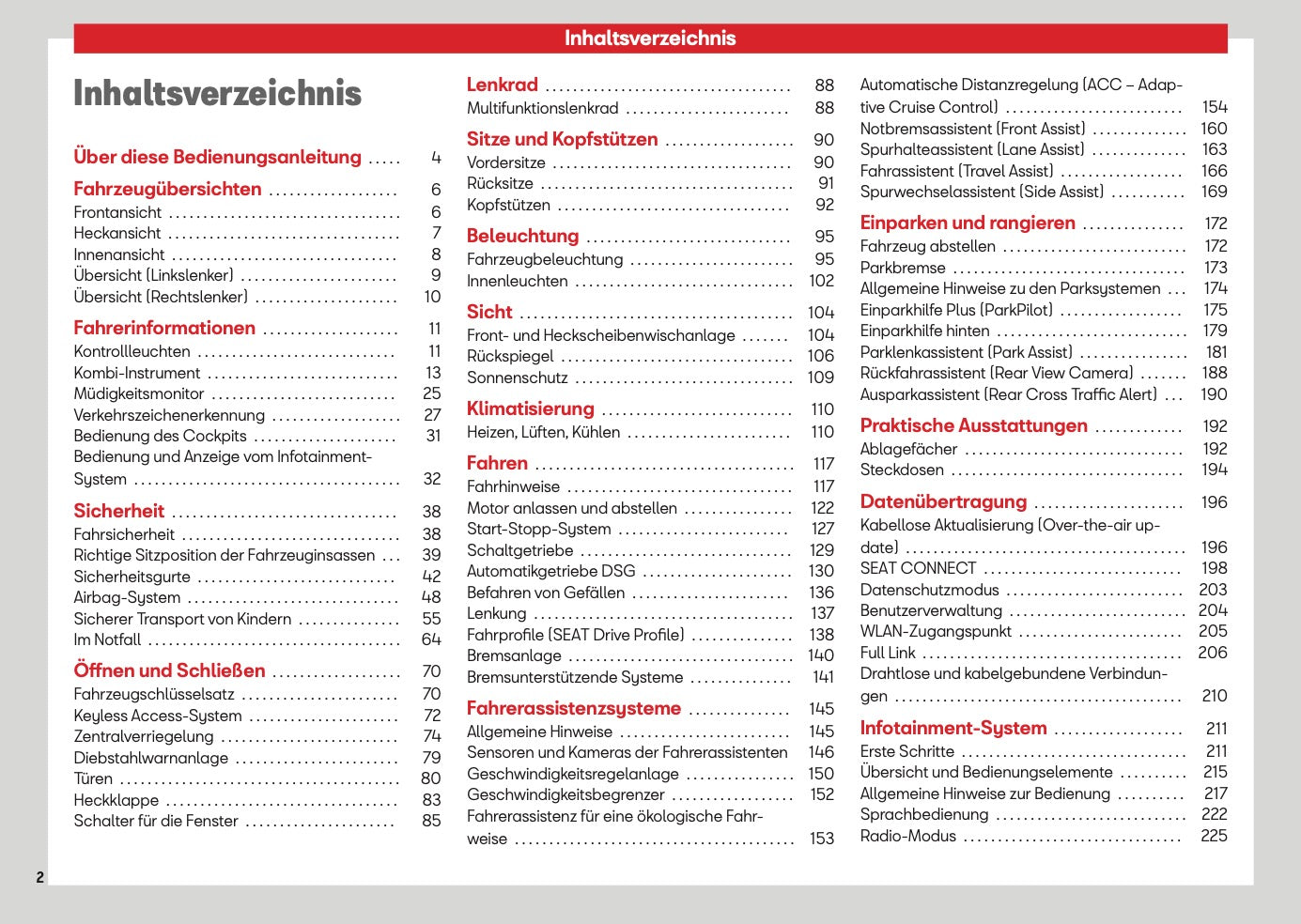 2026 Seat Arona Owner's Manual | German