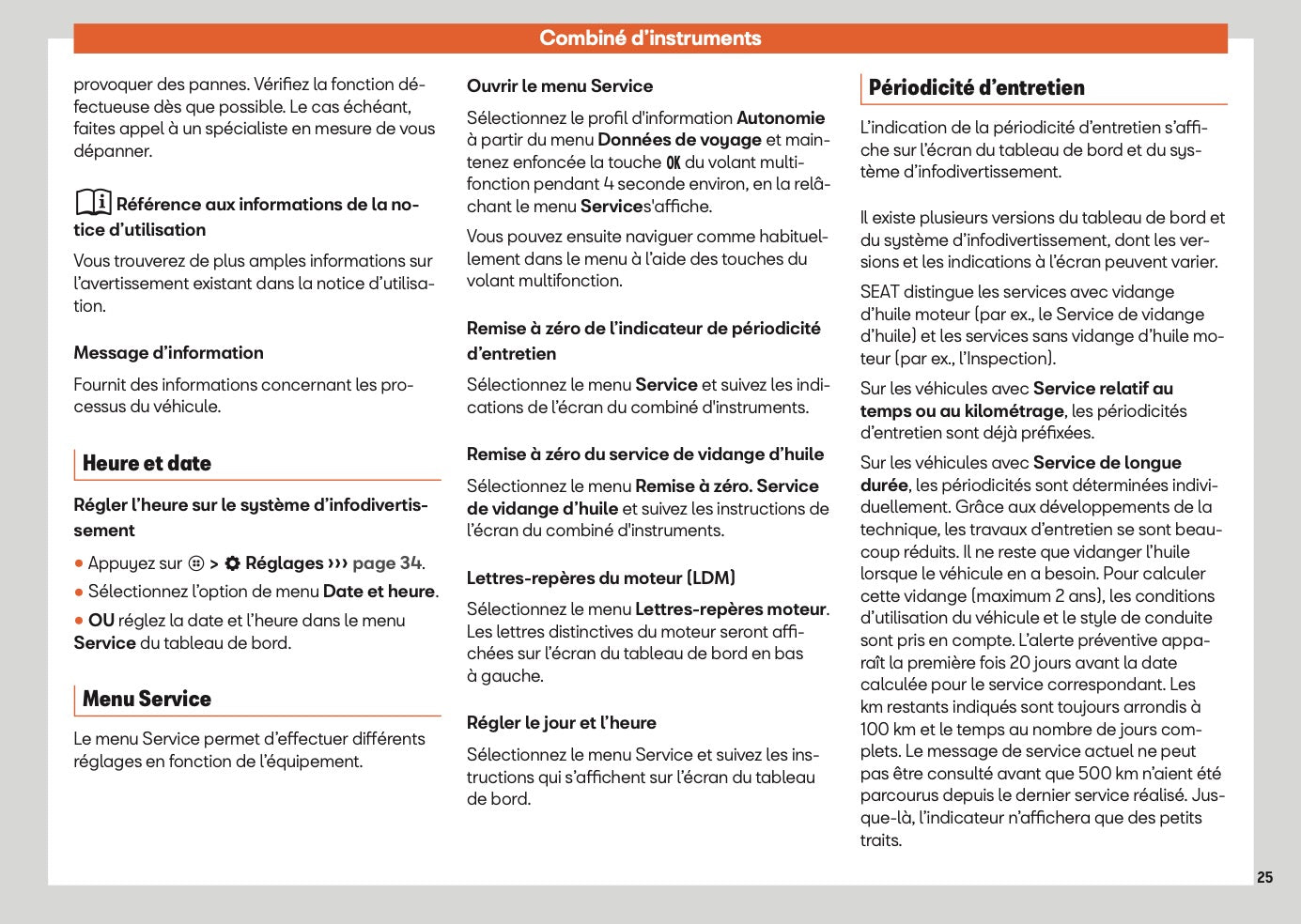 2025 Seat Arona Manuel du propriétaire | Français