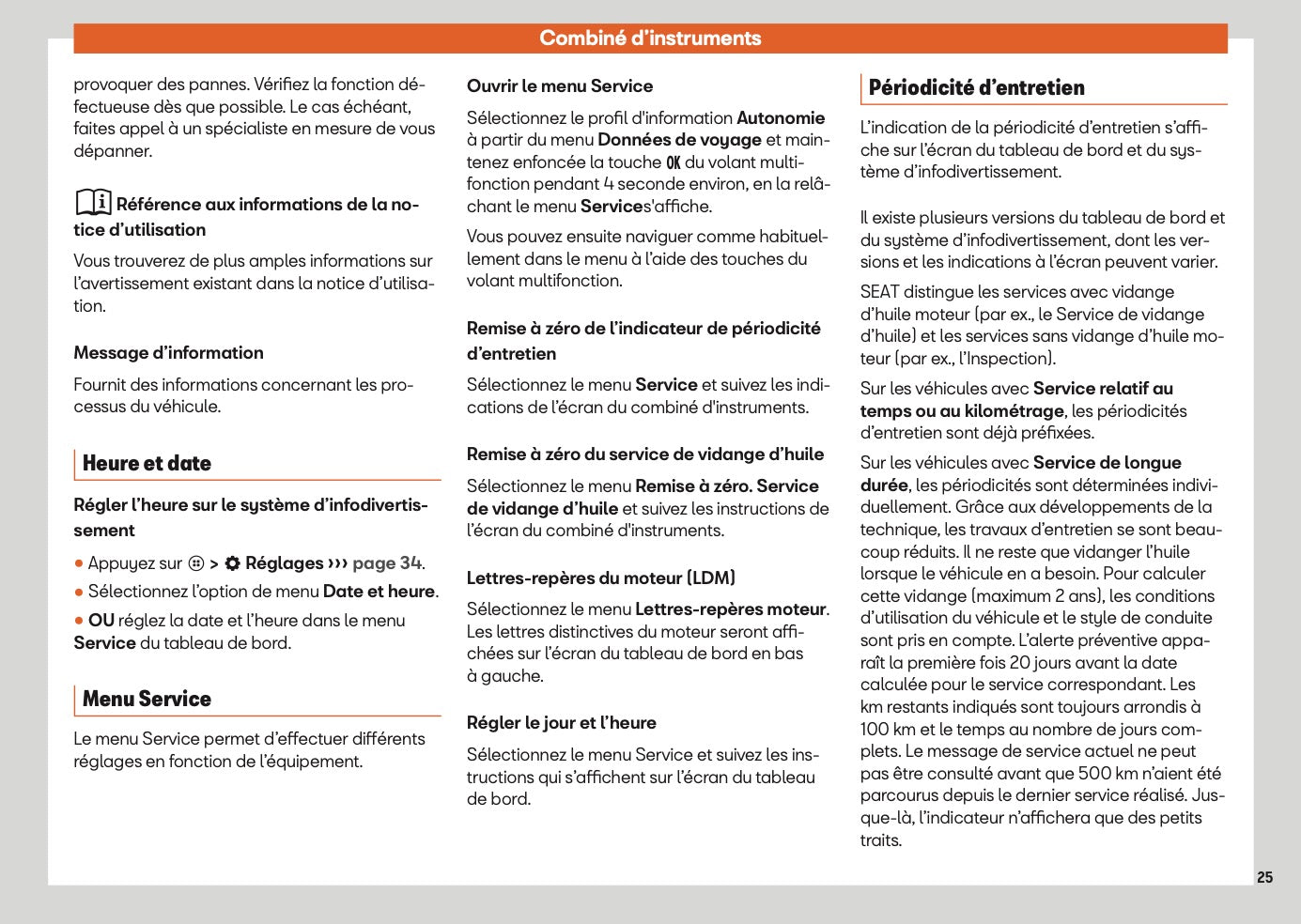 2025 Seat Ibiza Owner's Manual | French