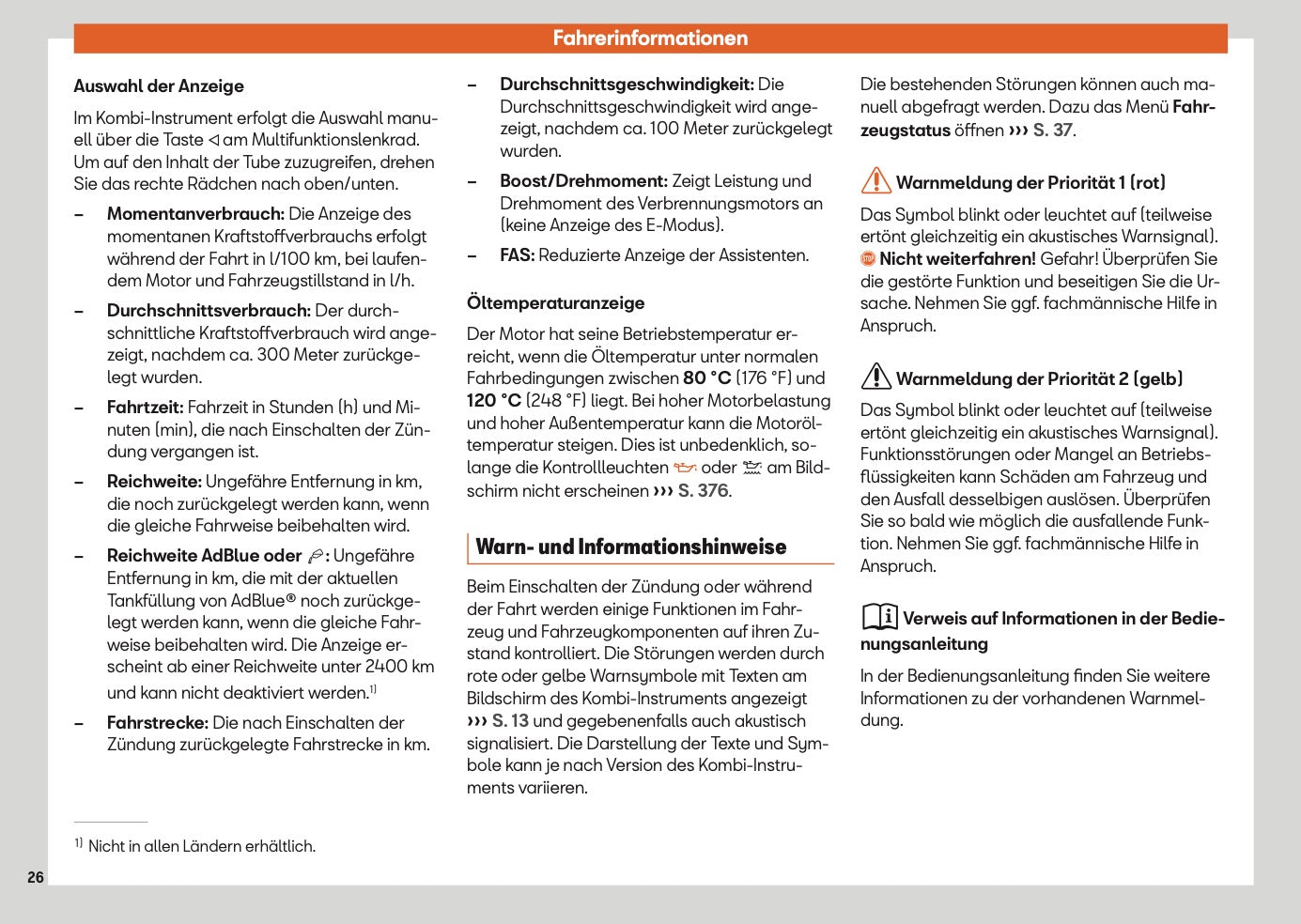 2025 Seat Leon/Leon Sportstourer Bedienungsanleitung | Deutsch