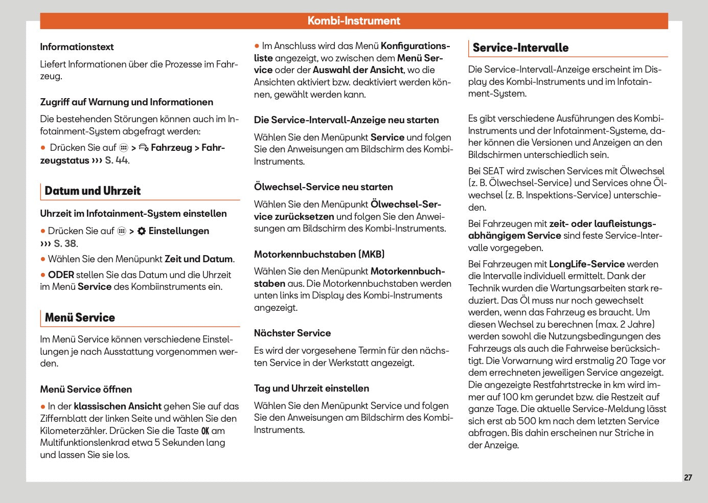 2025 Seat Leon/Leon Sportstourer Bedienungsanleitung | Deutsch