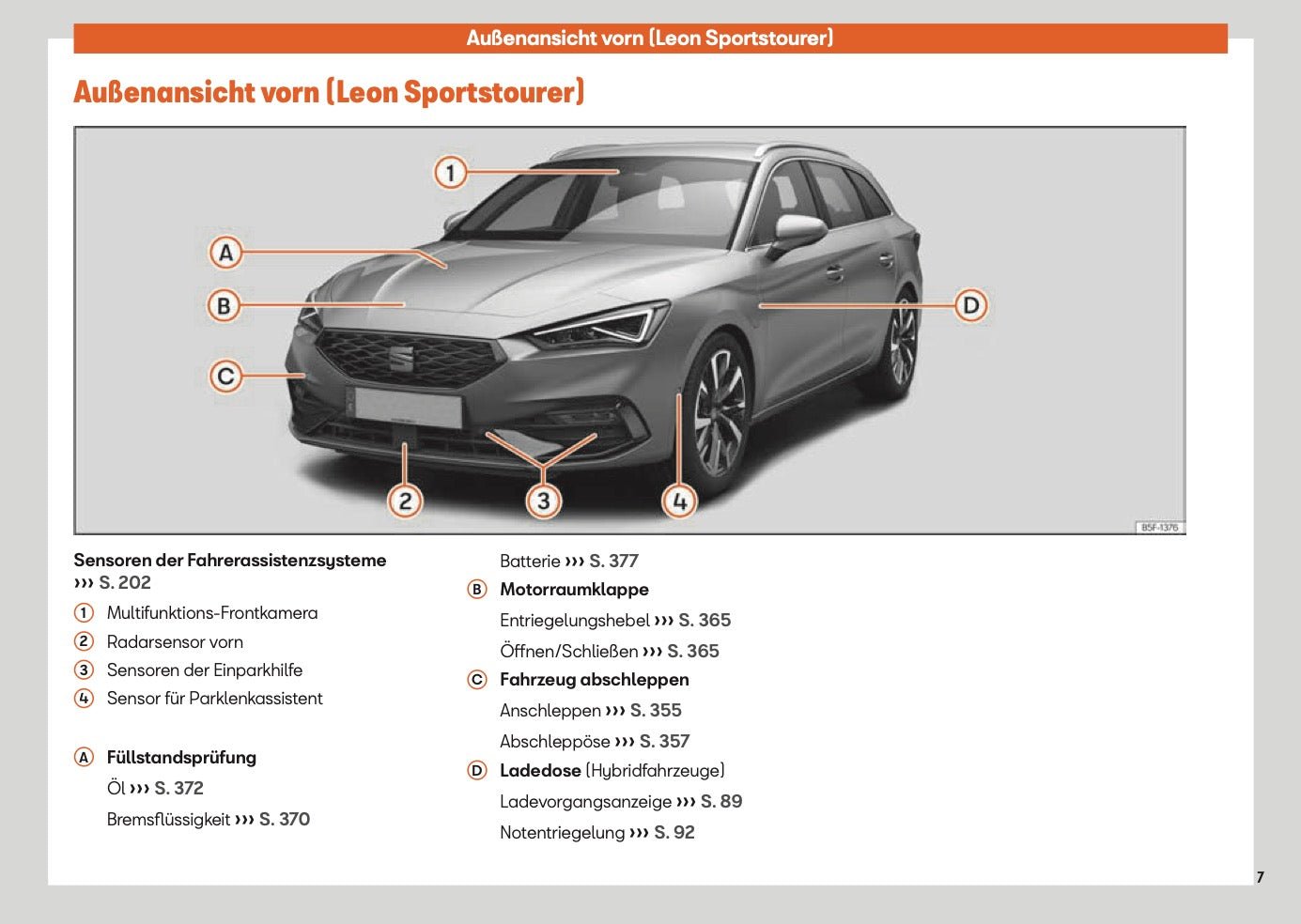 2025 Seat Leon/Leon Sportstourer Bedienungsanleitung | Deutsch