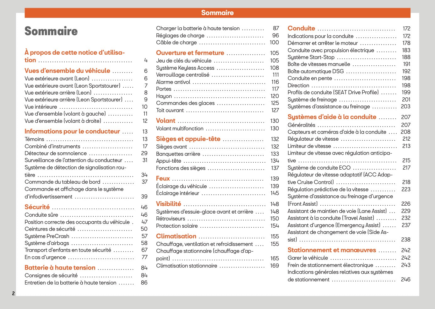 2025 Seat Leon/Leon Sportstourer Manuel du propriétaire | Français