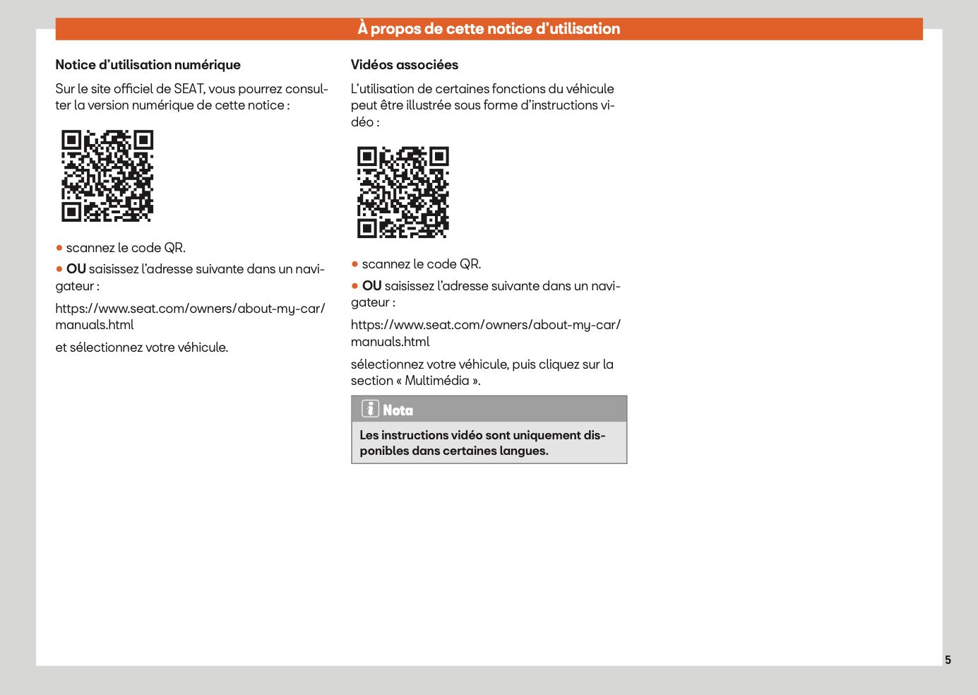 2025 Seat Leon/Leon Sportstourer Manuel du propriétaire | Français