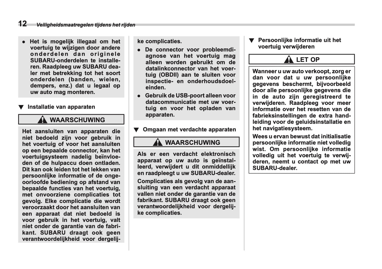 2024 Subaru Crosstrek e-BOXER Owner's Manual | Dutch