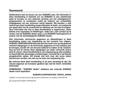 2025 Subaru Forester Bedienungsanleitung | Niederländisch