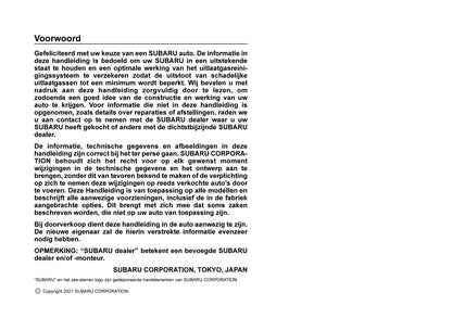 2024 Subaru XV e-BOXER Owner's Manual | Dutch