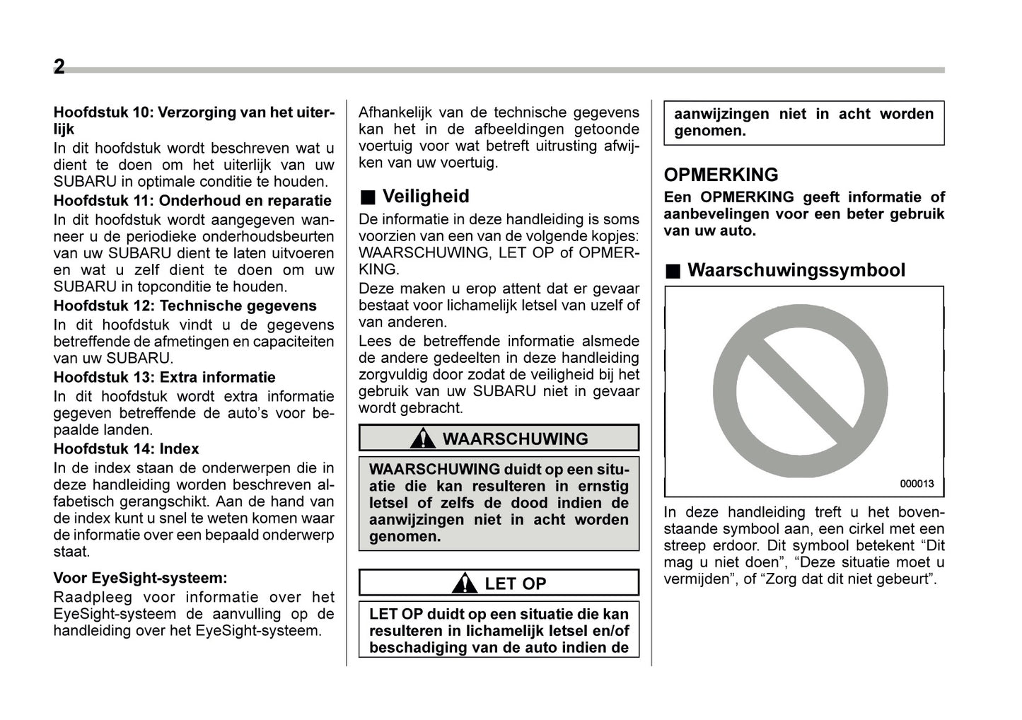 2024 Subaru XV e-BOXER Owner's Manual | Dutch