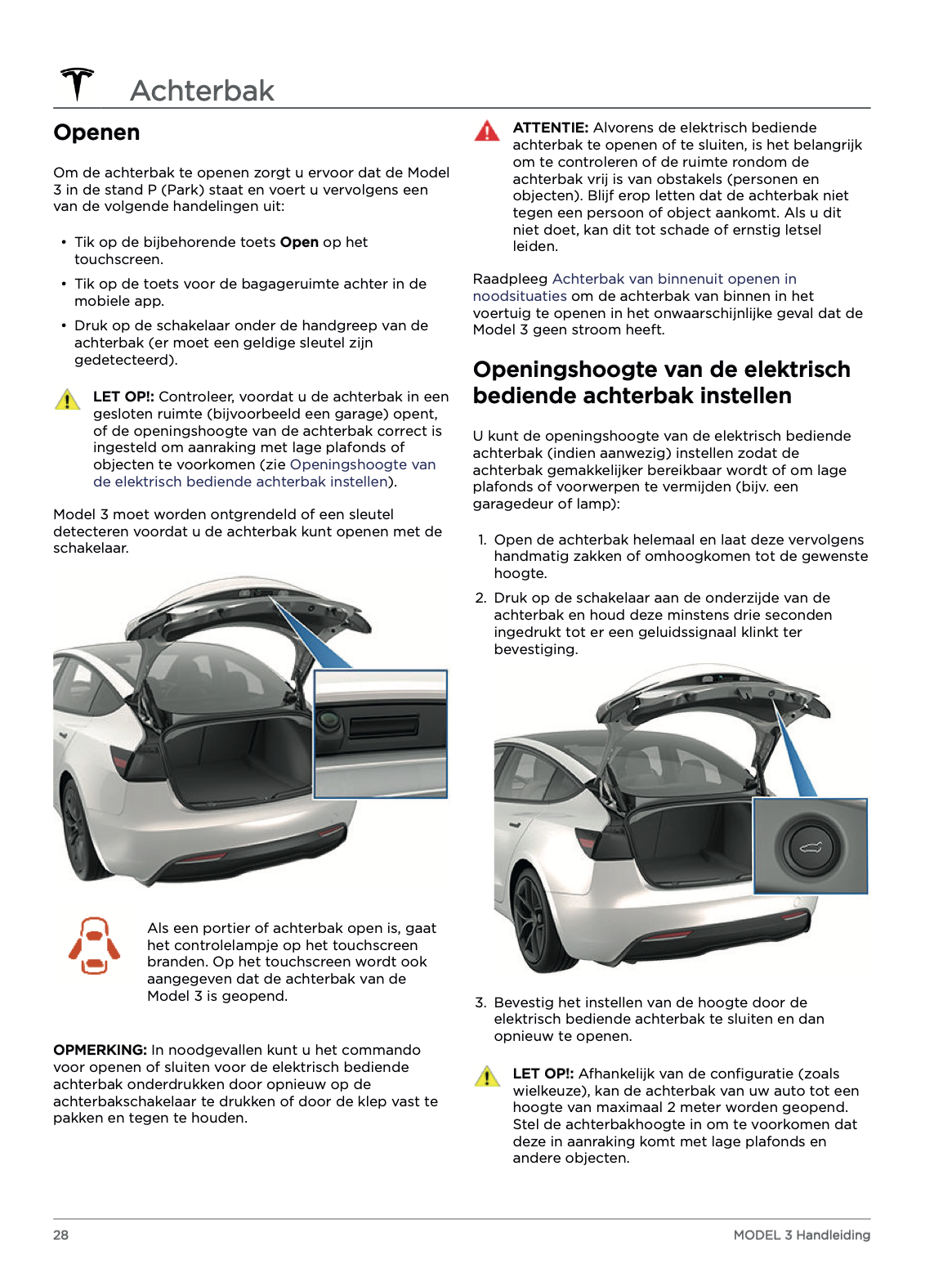 2023-2024 Tesla Model 3 Owner's Manual | Dutch