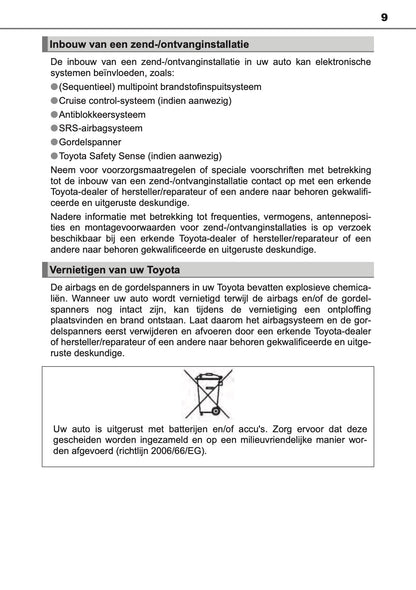 2016-2017 Toyota Auris Hybrid Touring Sports Gebruikershandleiding | Nederlands