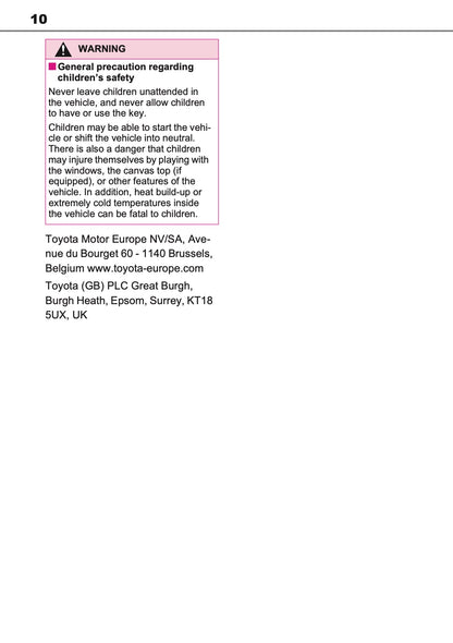 2025-2026 Toyota Aygo X Owner's Manual | English