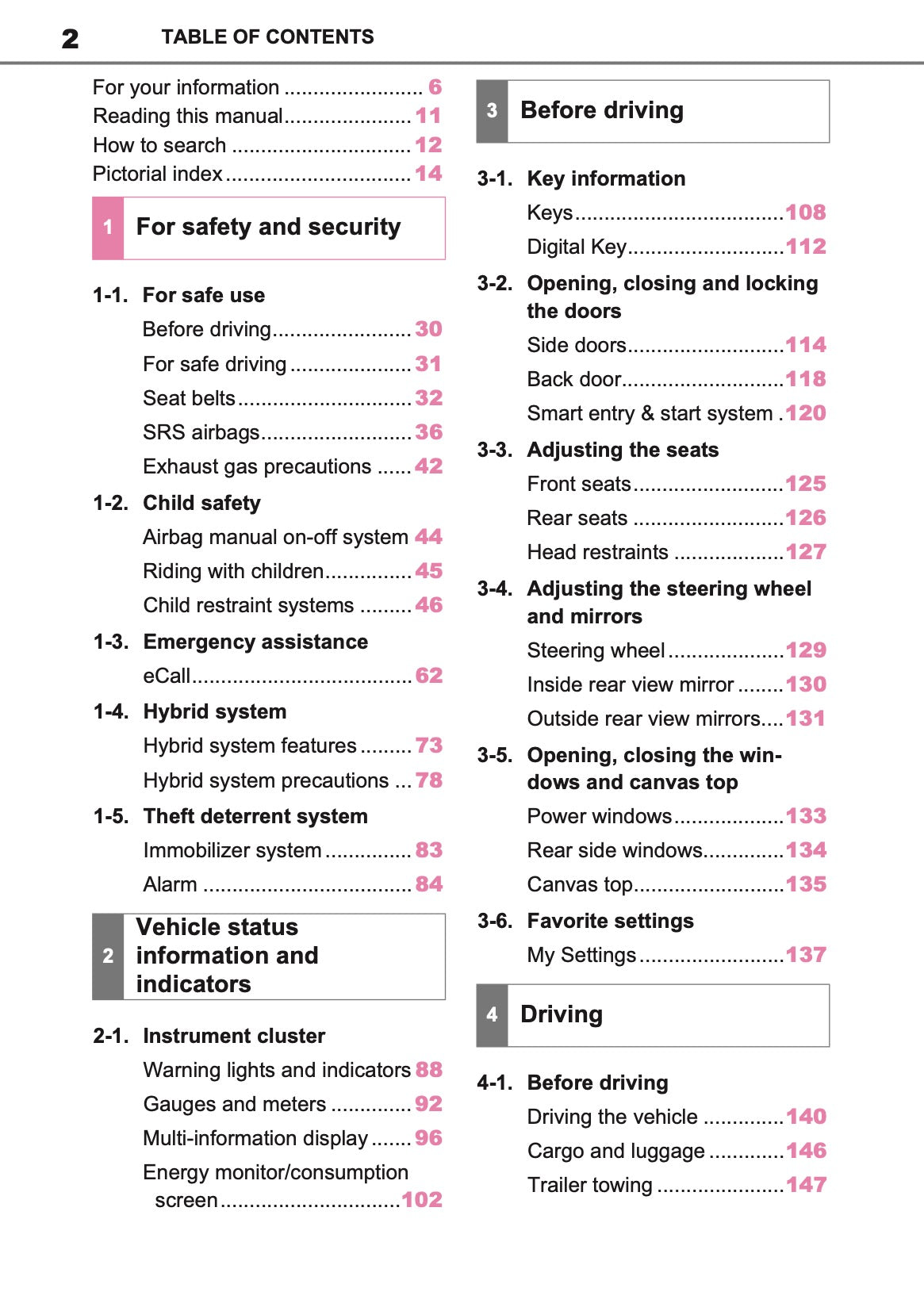 2025-2026 Toyota Aygo X Owner's Manual | English