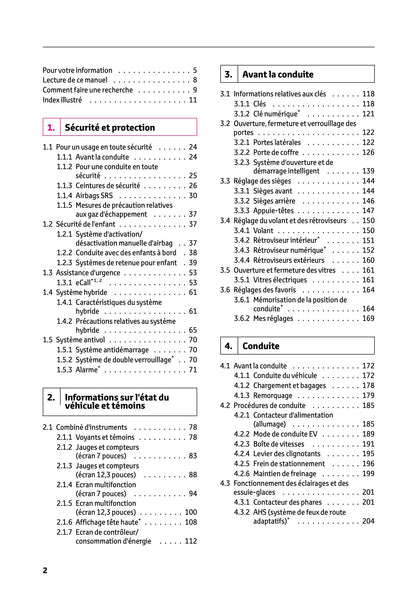 2023-2024 Toyota C-HR Hybrid Owner's Manual | French