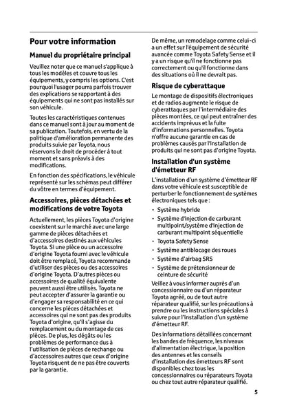 2024-2025 Toyota C-HR Plug-in-Hybrid Owner's Manual | French