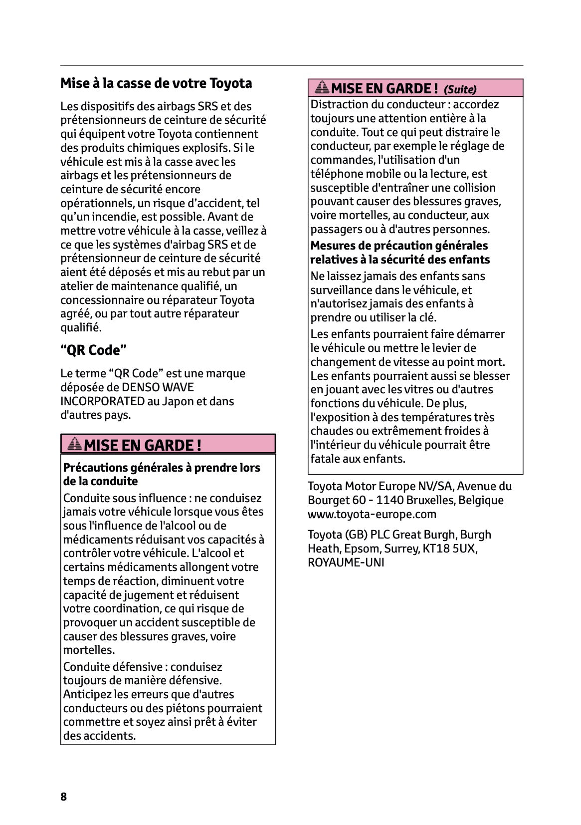 2024-2025 Toyota C-HR Hybrid Owner's Manual | French