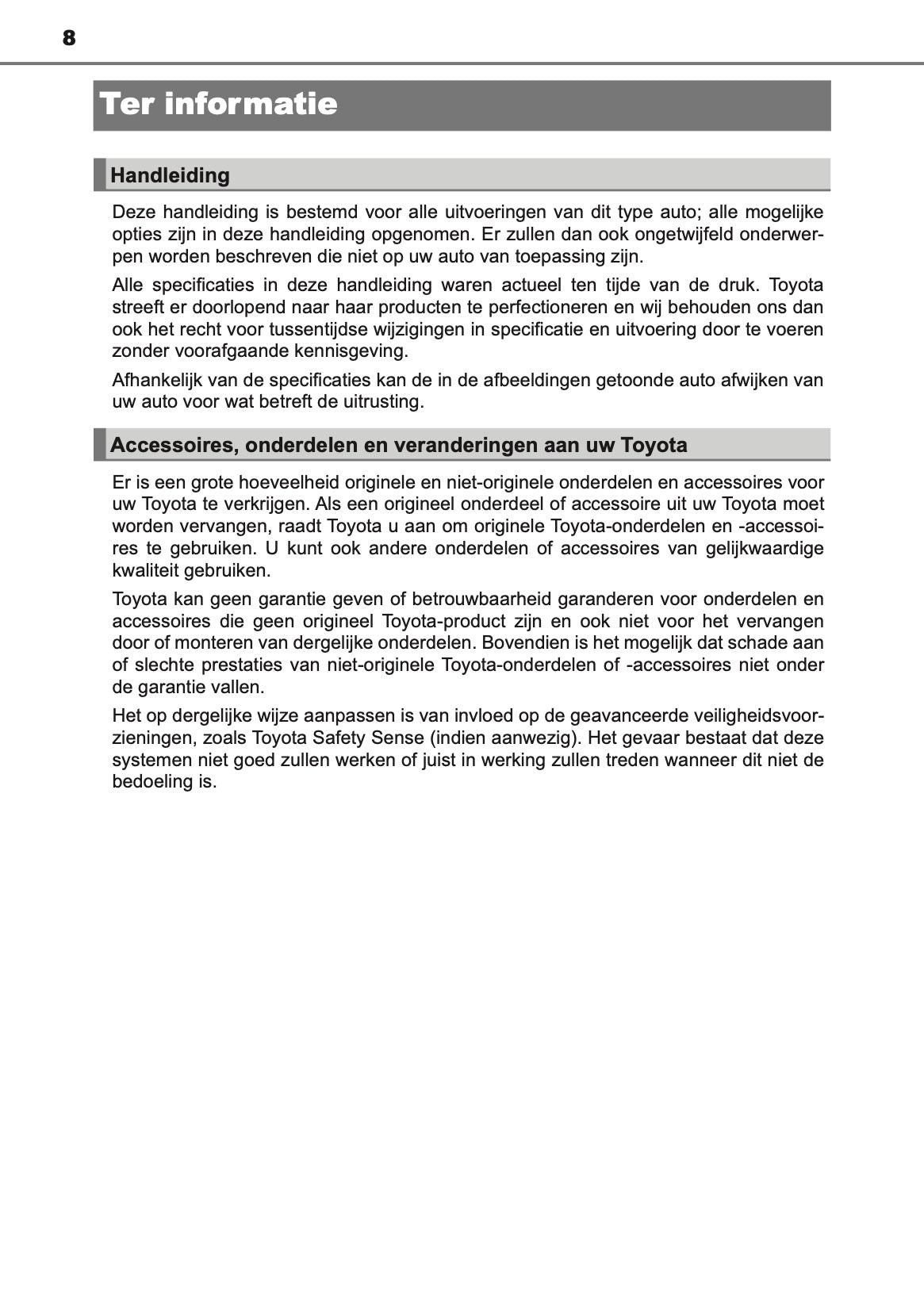 2020-2021 Toyota C-HR Hybrid Owner's Manual | Dutch