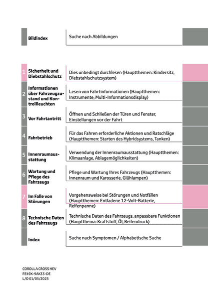 2025 Toyota Corolla Cross Hybrid Owner's Manual | German