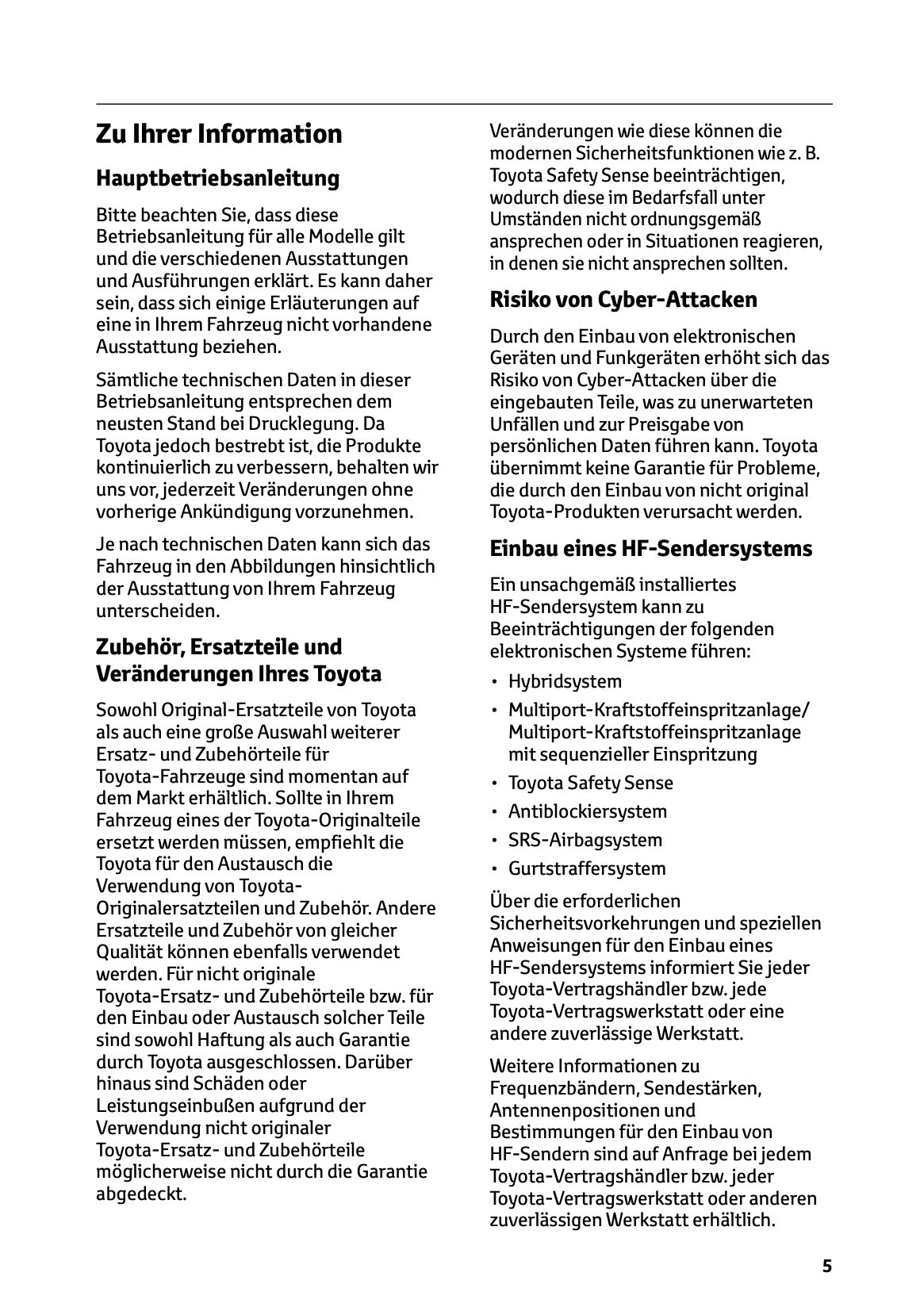 2025 Toyota Corolla Cross Hybrid Owner's Manual | German