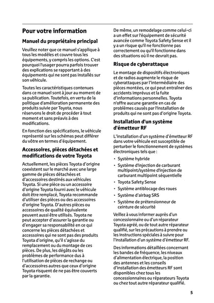 2025 Toyota Corolla Cross Hybrid Owner's Manual | French