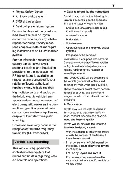2025 Toyota Corolla Cross Hybrid Owner's Manual | English