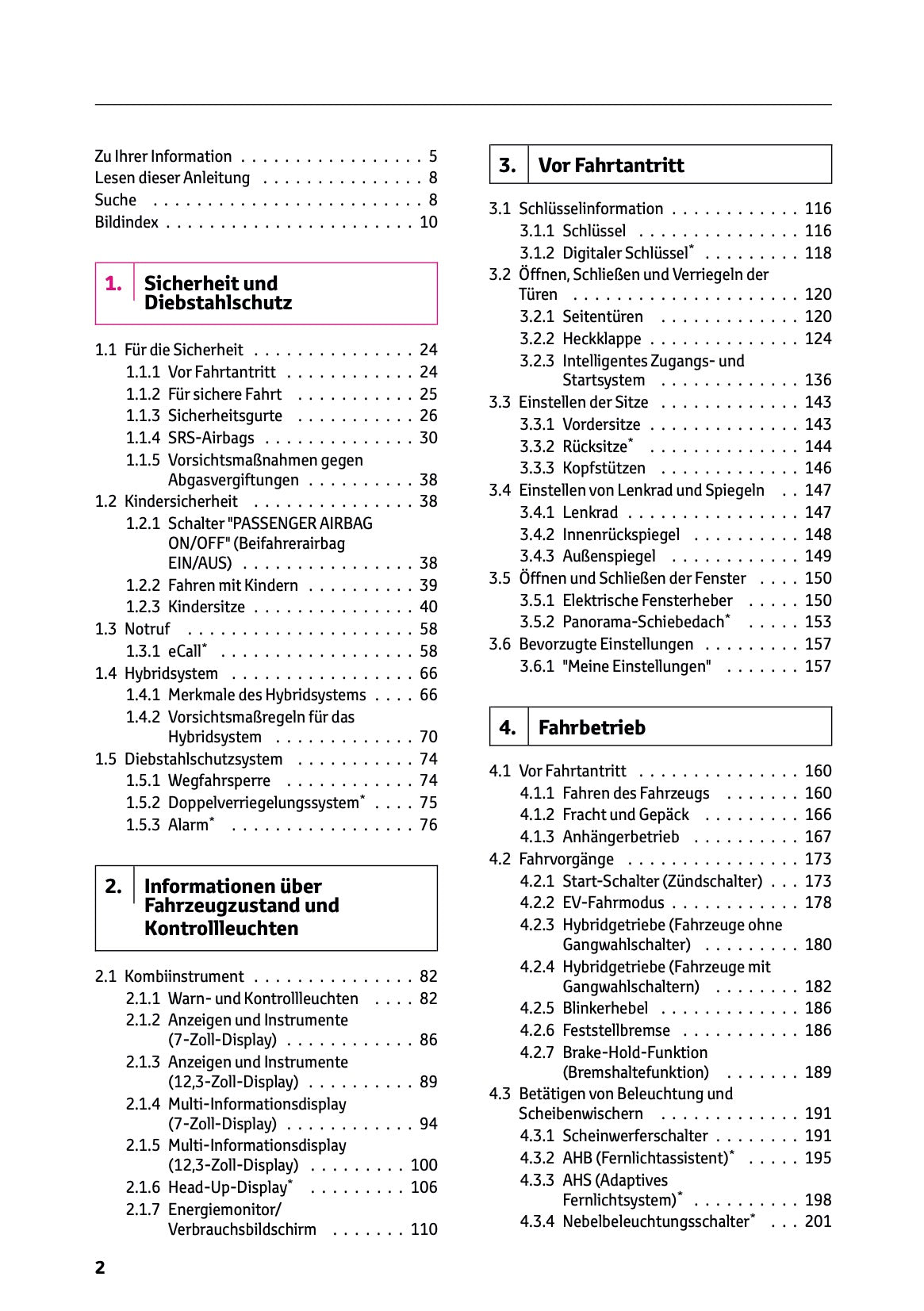 2025 Toyota Corolla Hybrid Hatchback/Touring Sports Bedienungsanleitung | Deutsch