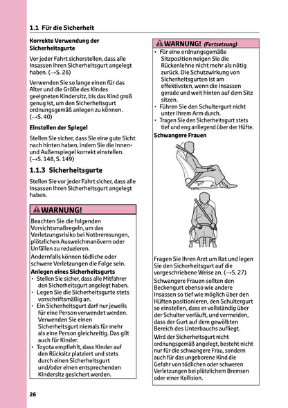 2025 Toyota Corolla Hybrid Hatchback/Touring Sports Bedienungsanleitung | Deutsch