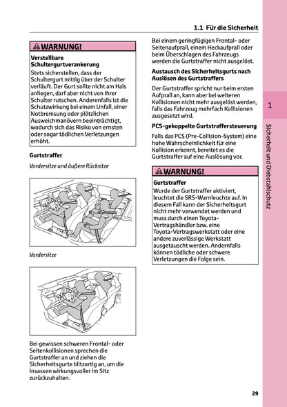 2025 Toyota Corolla Hybrid Hatchback/Touring Sports Bedienungsanleitung | Deutsch