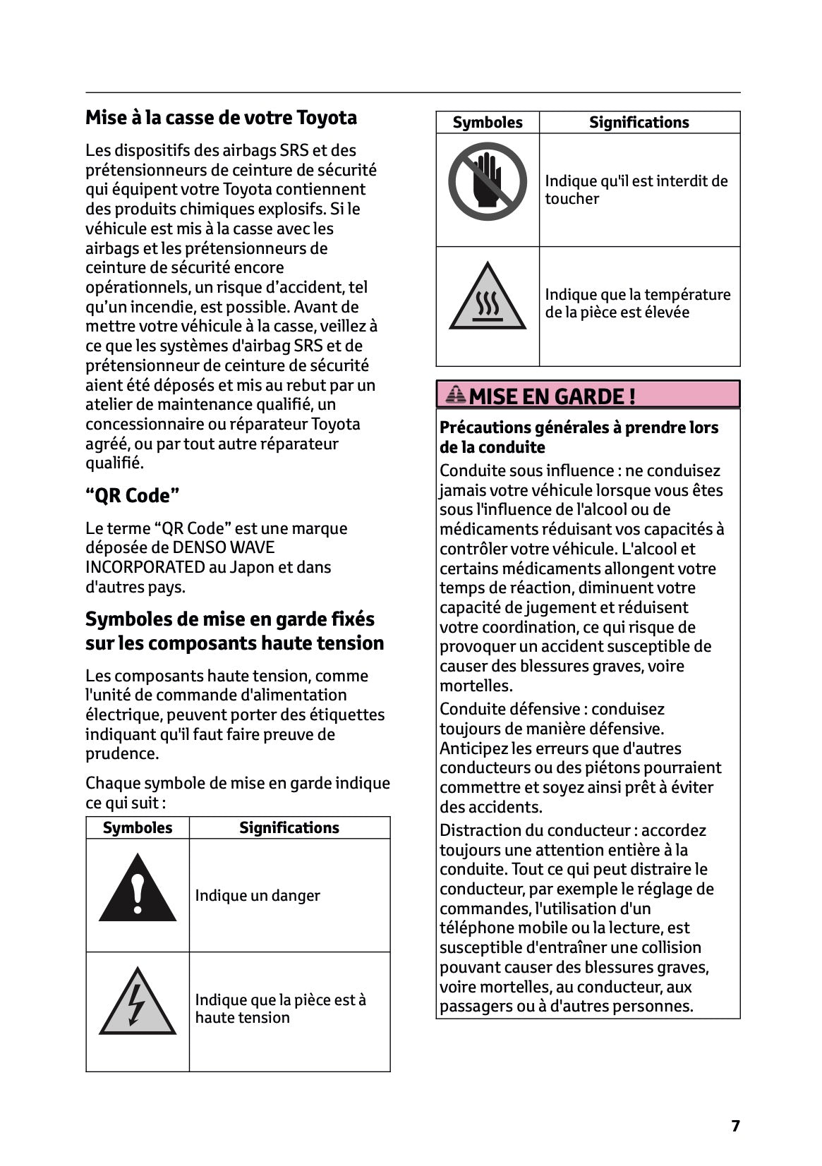 2025 Toyota Corolla Hybrid Hatchback/Touring Sports Manuel du propriétaire | Français