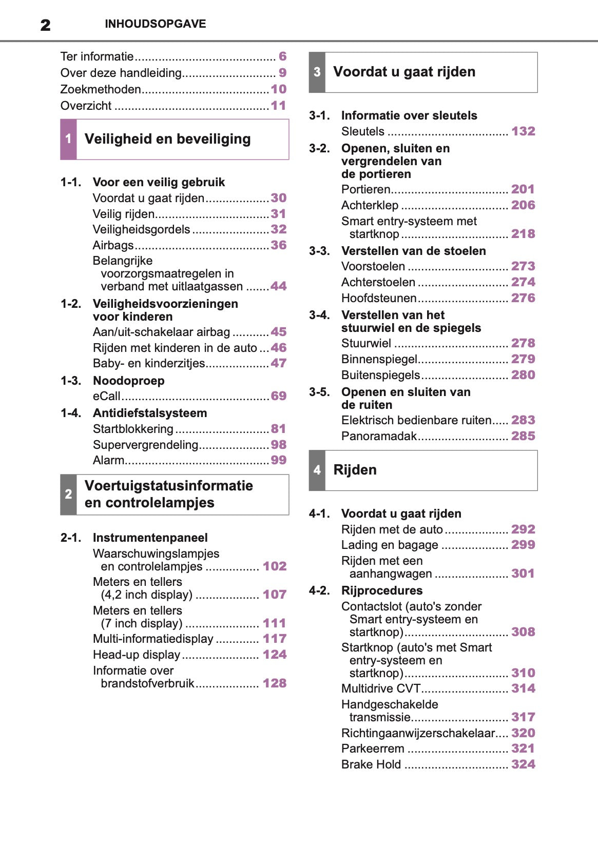 2020-2022 Toyota Corolla Hatchback/Touring Sports Owner's Manual | Dutch