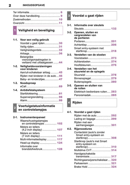 2020-2022 Toyota Corolla Hatchback/Touring Sports Owner's Manual | Dutch