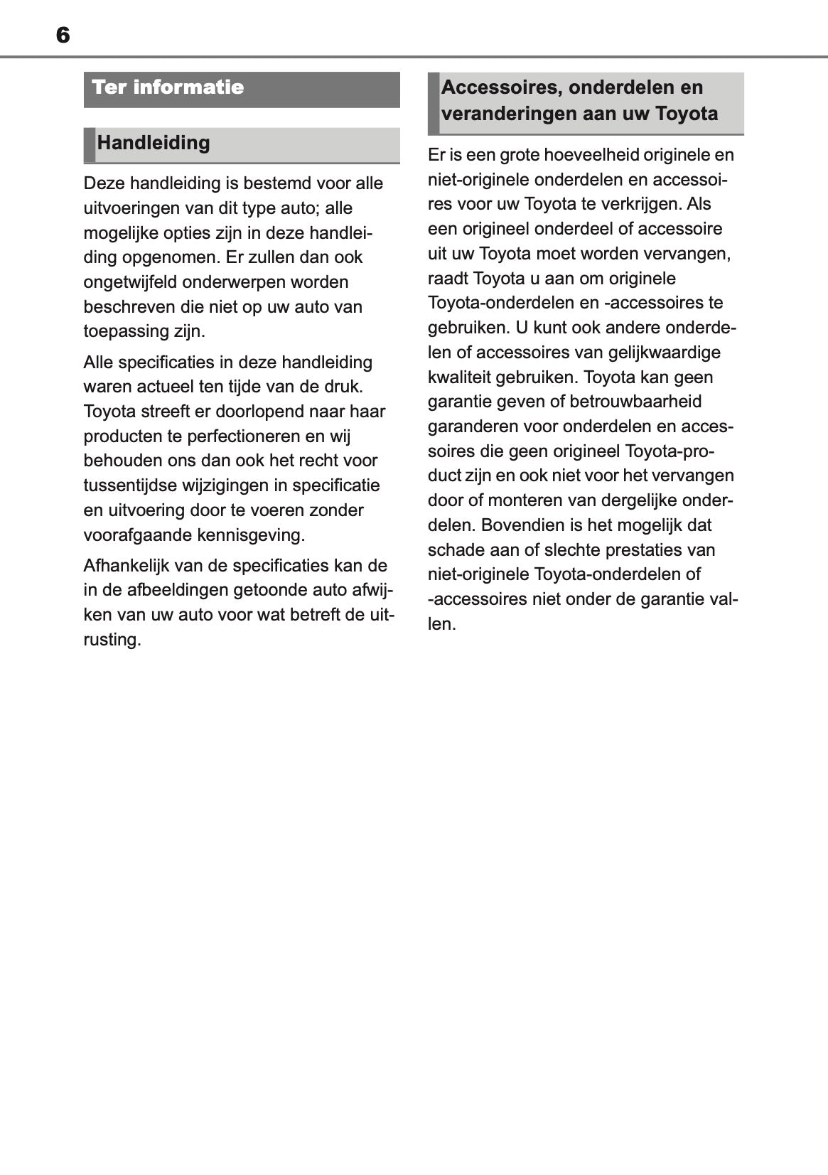 2020-2022 Toyota Corolla Hatchback/Touring Sports Owner's Manual | Dutch