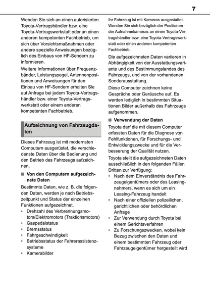 2024-2025 Toyota GR Yaris Owner's Manual | German