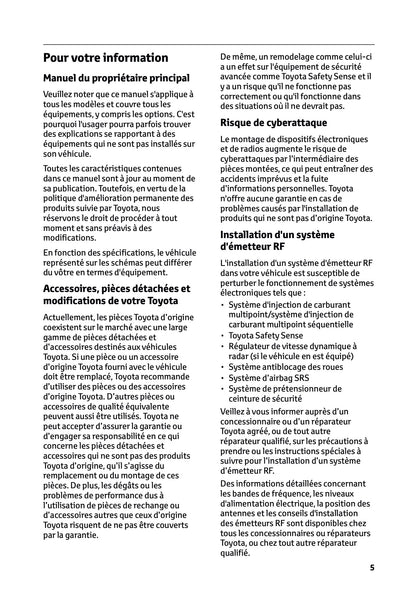 2024-2025 Toyota GR Yaris Owner's Manual | French