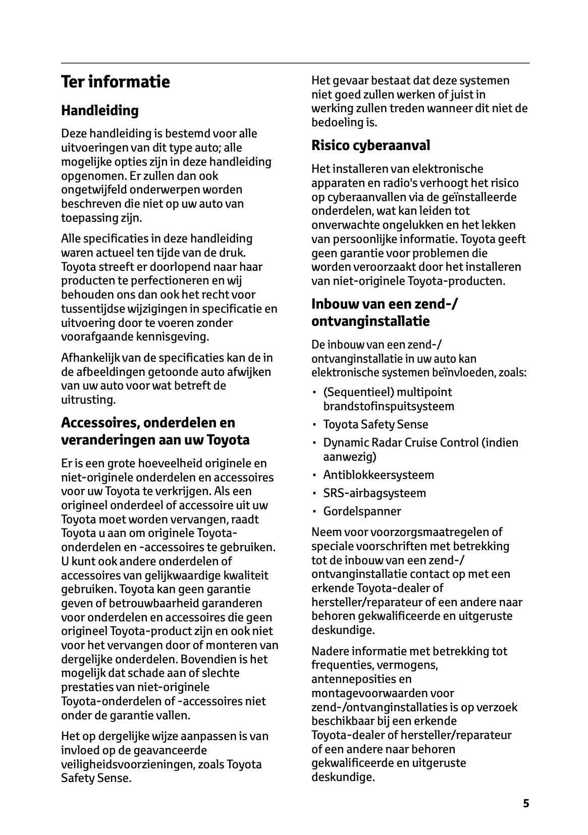 2024-2025 Toyota GR Yaris Gebruikershandleiding | Nederlands