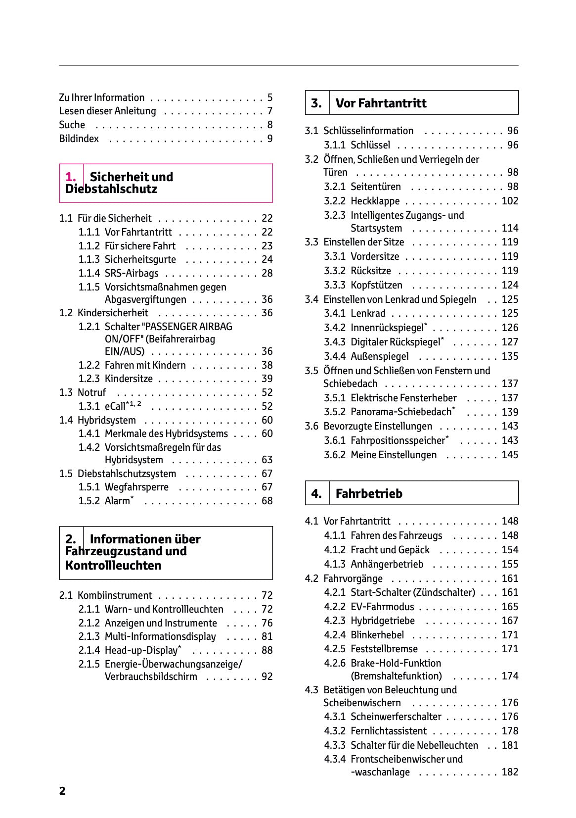 2024-2025 Toyota Highlander Hybrid Owner's Manual | German