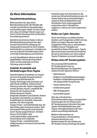 2024-2025 Toyota Highlander Hybrid Owner's Manual | German