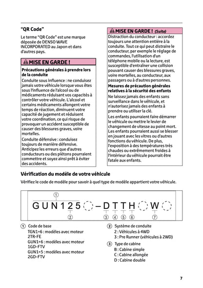 2024-2025 Toyota Hilux Owner's Manual | French