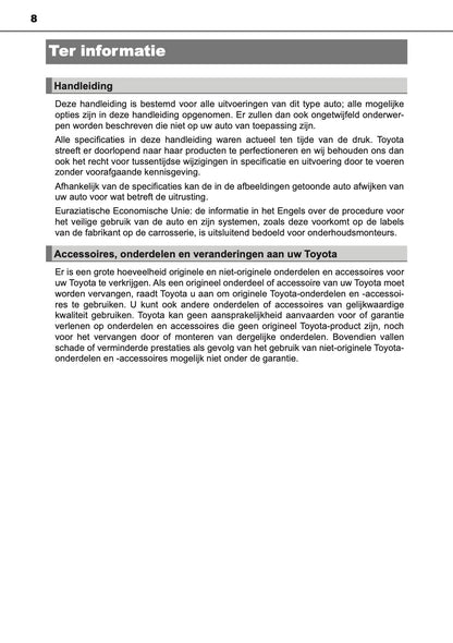 2020-2021 Toyota Hilux Owner's Manual | Dutch