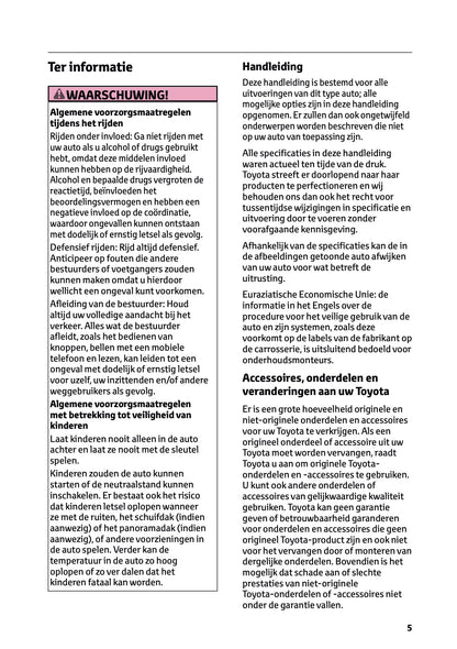 2024-2025 Toyota Land Cruiser 250 Owner's Manual | Dutch