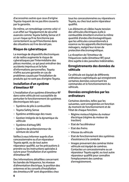 2025-2026 Toyota Mirai Owner's Manual | French
