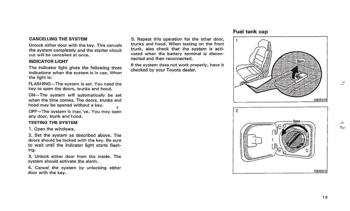 1993 Toyota MR2 Owner's Manual | English